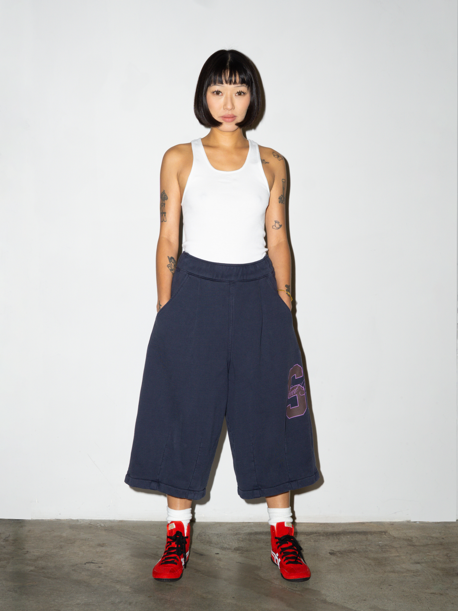 VINTAGE WASH SWEAT SHANTS IN BLUE