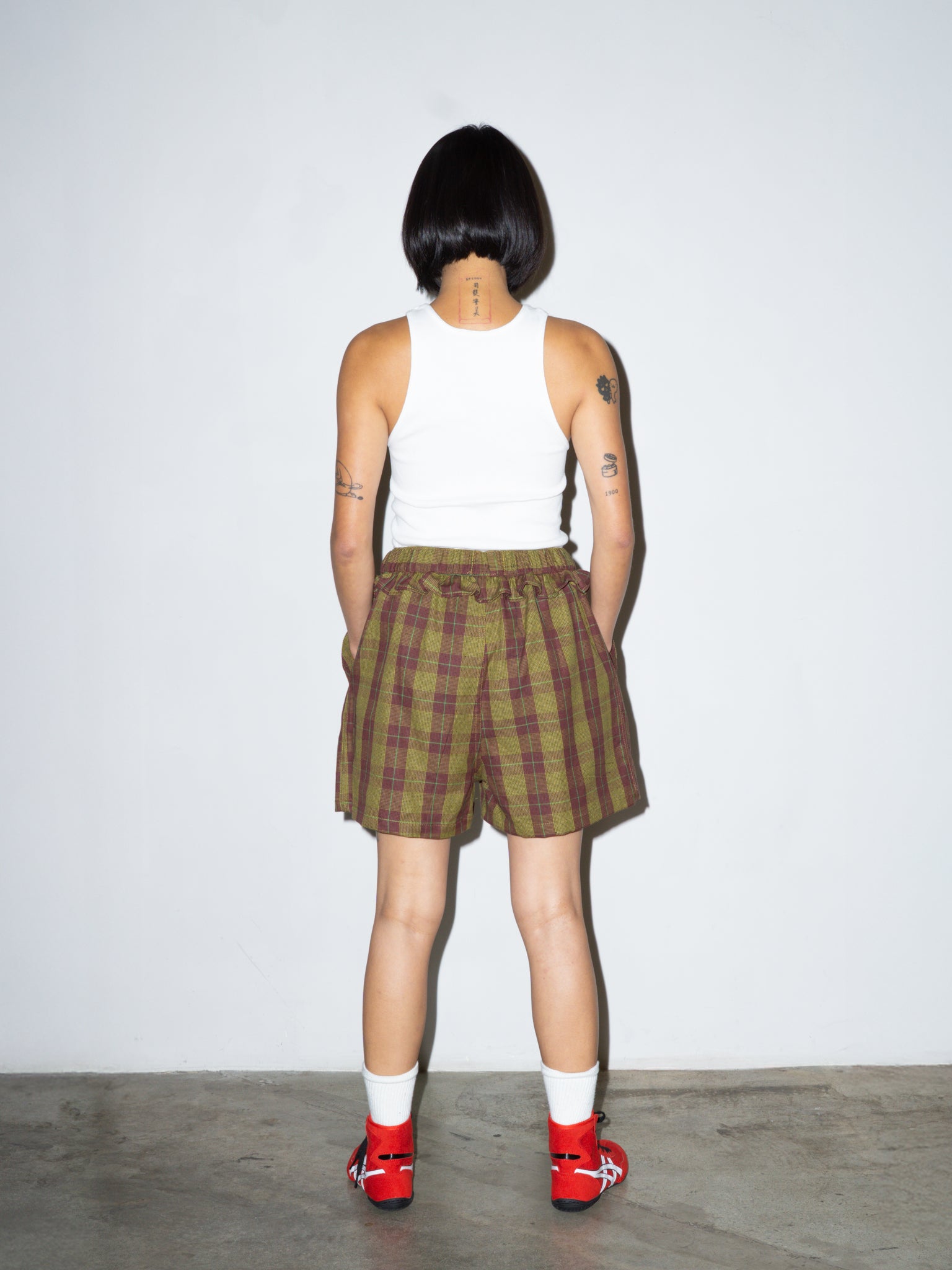 PANTY SHORT IN MAROON PLAID