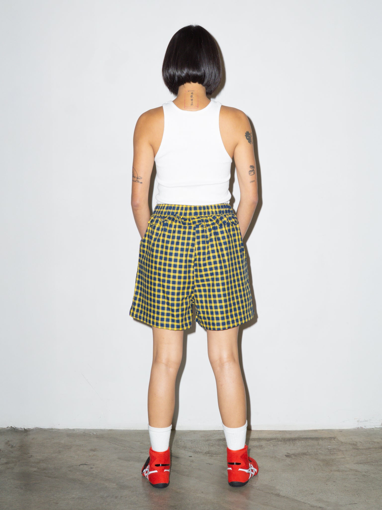 PANTY SHORT IN BLUE/YELLOW