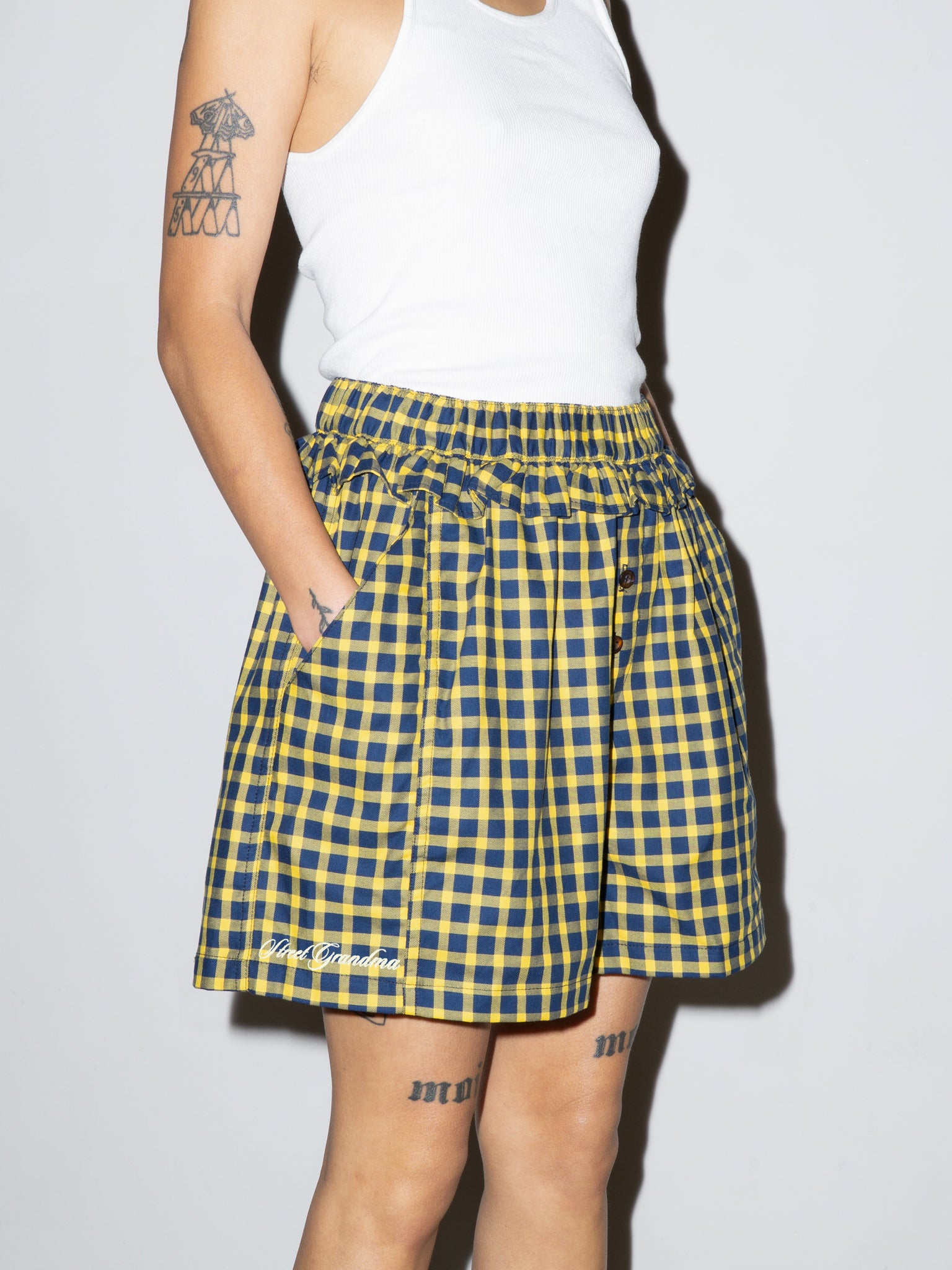 PANTY SHORT IN BLUE/YELLOW