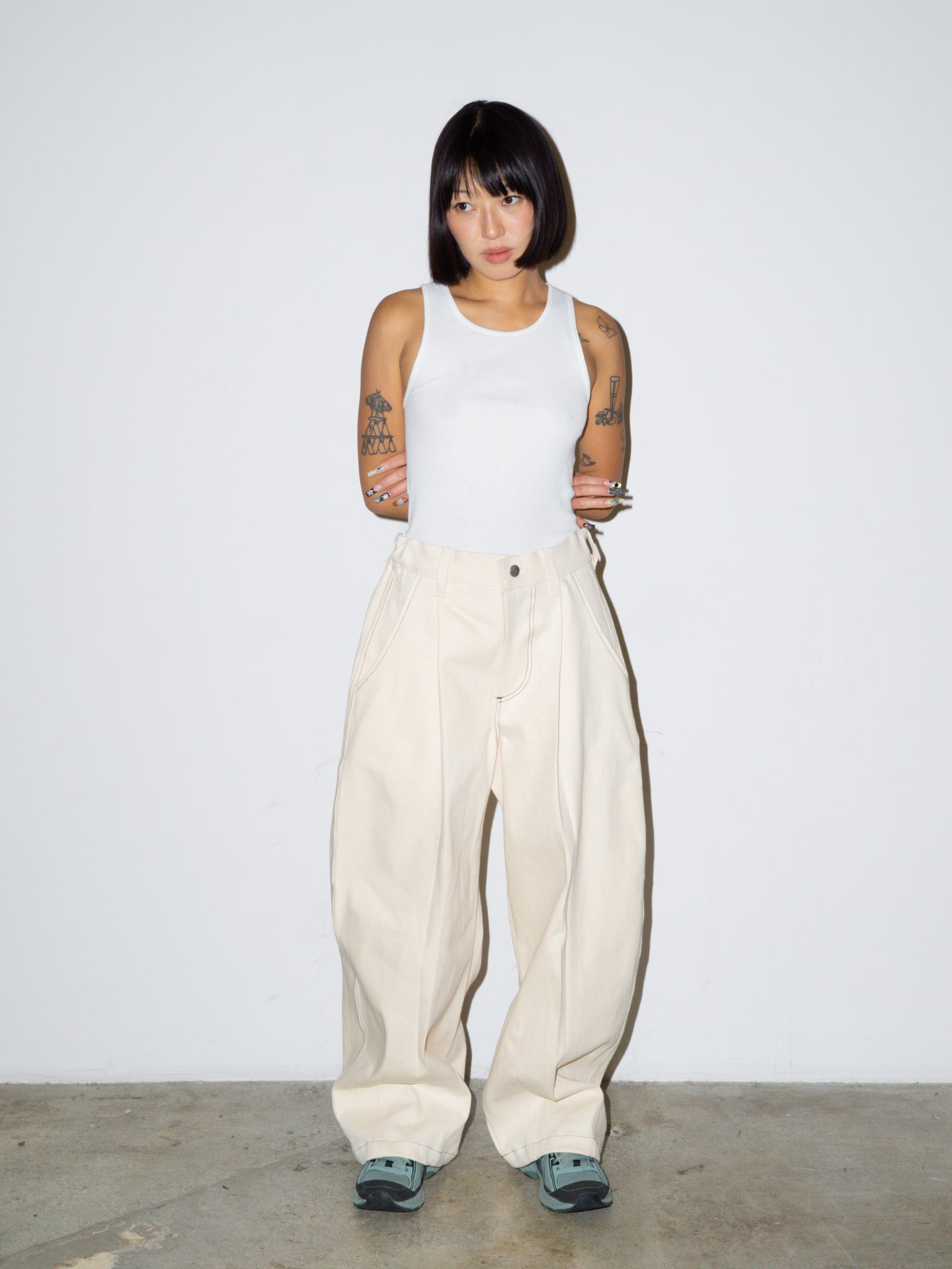 SUPER WIDE PANTS IN CREAM