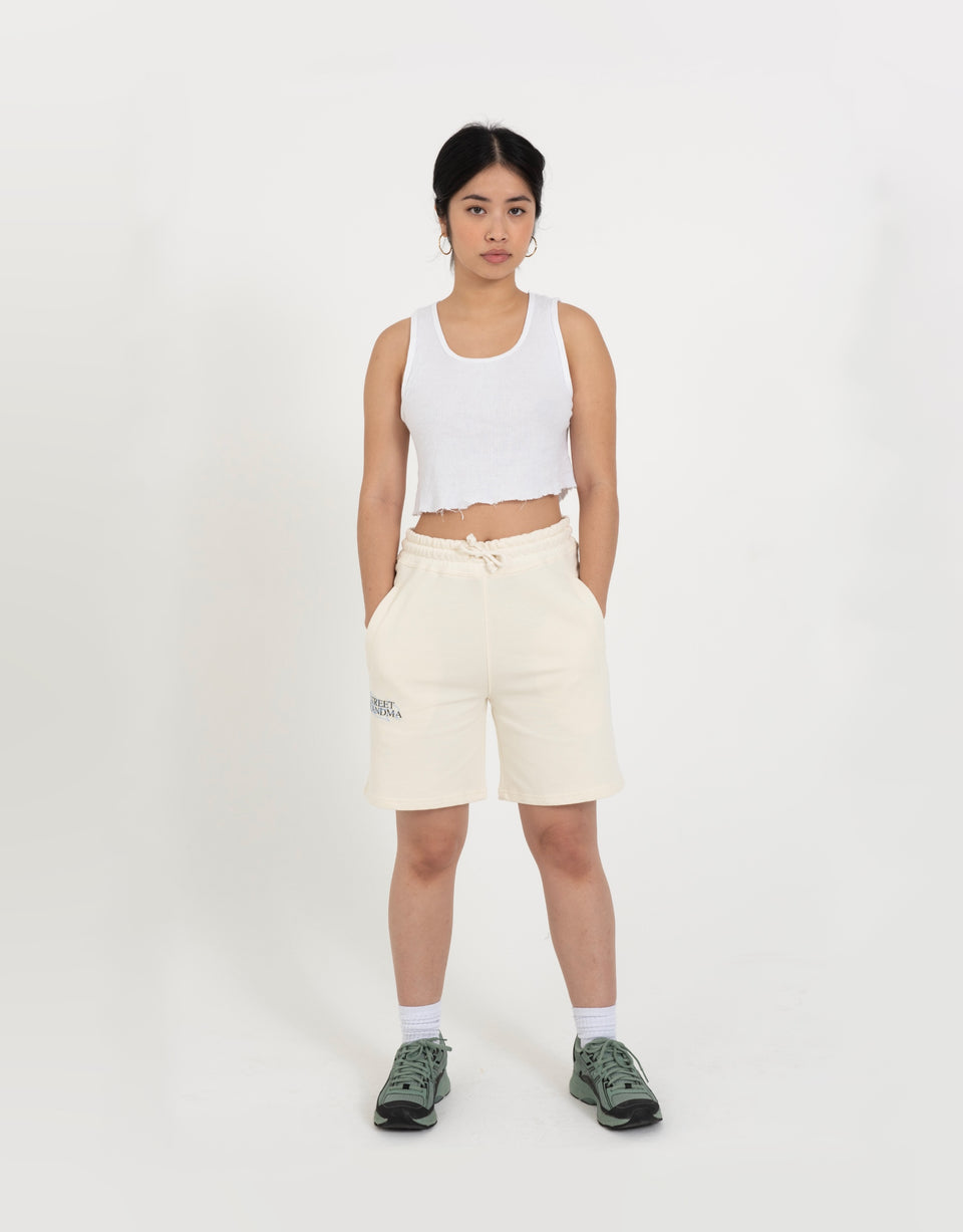 CREAM SCRIBBLE SHORTS