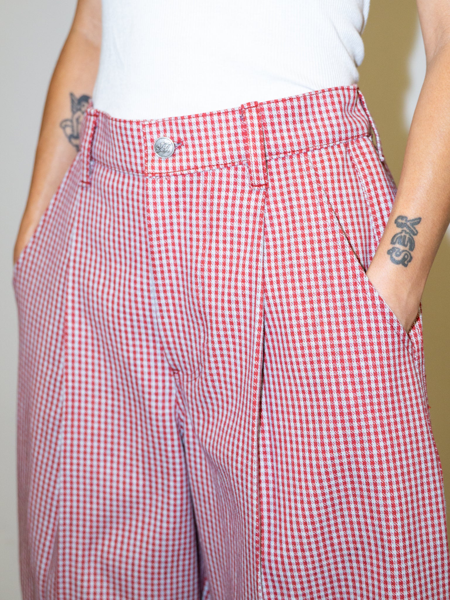SHANTS IN RED CHECK