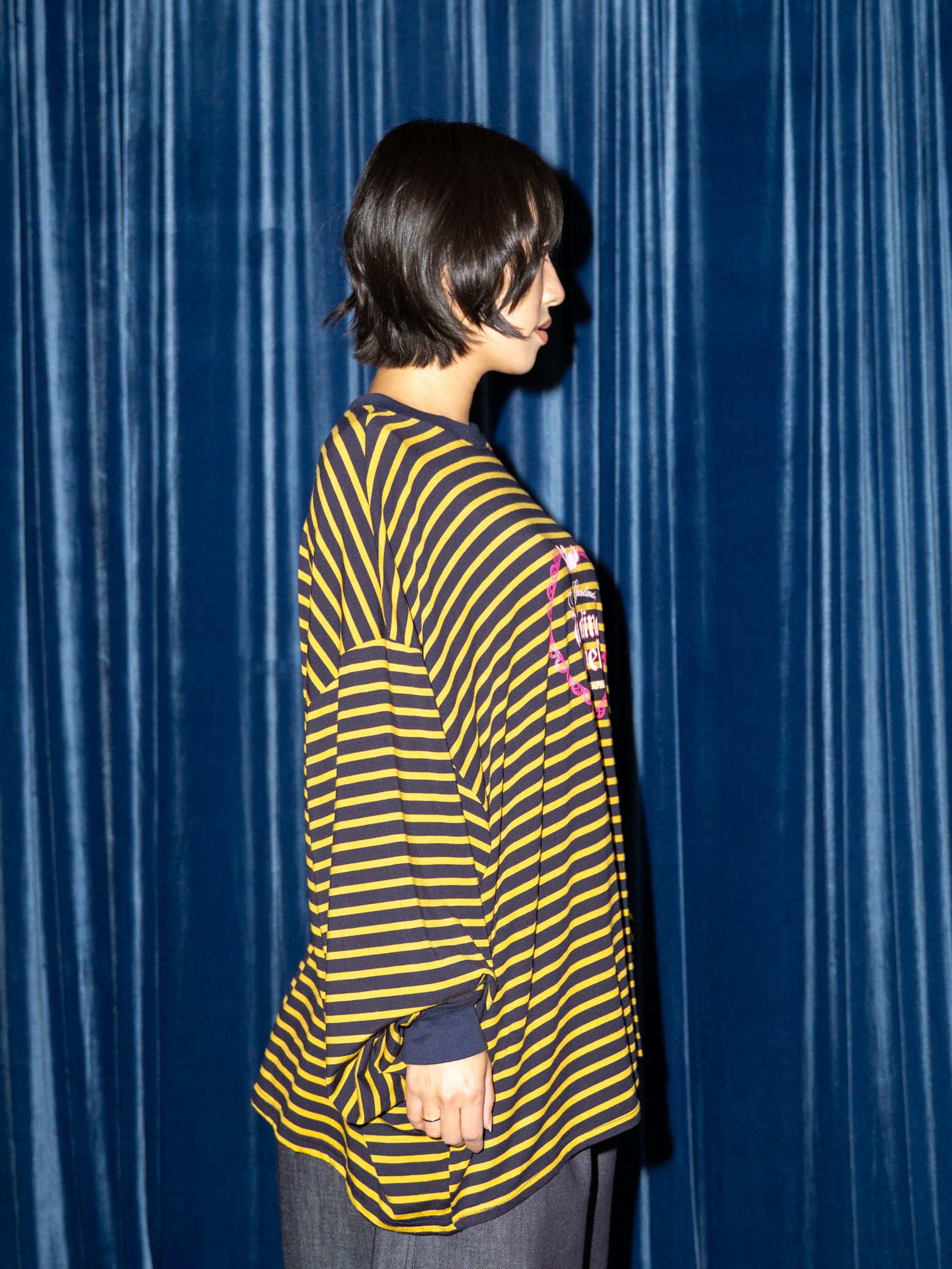 WEDDING TEE IN BLUE/YELLOW