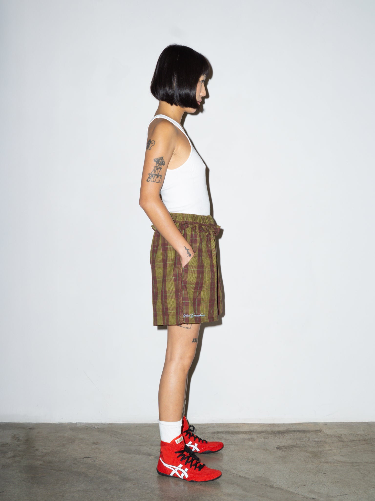 PANTY SHORT IN MAROON PLAID