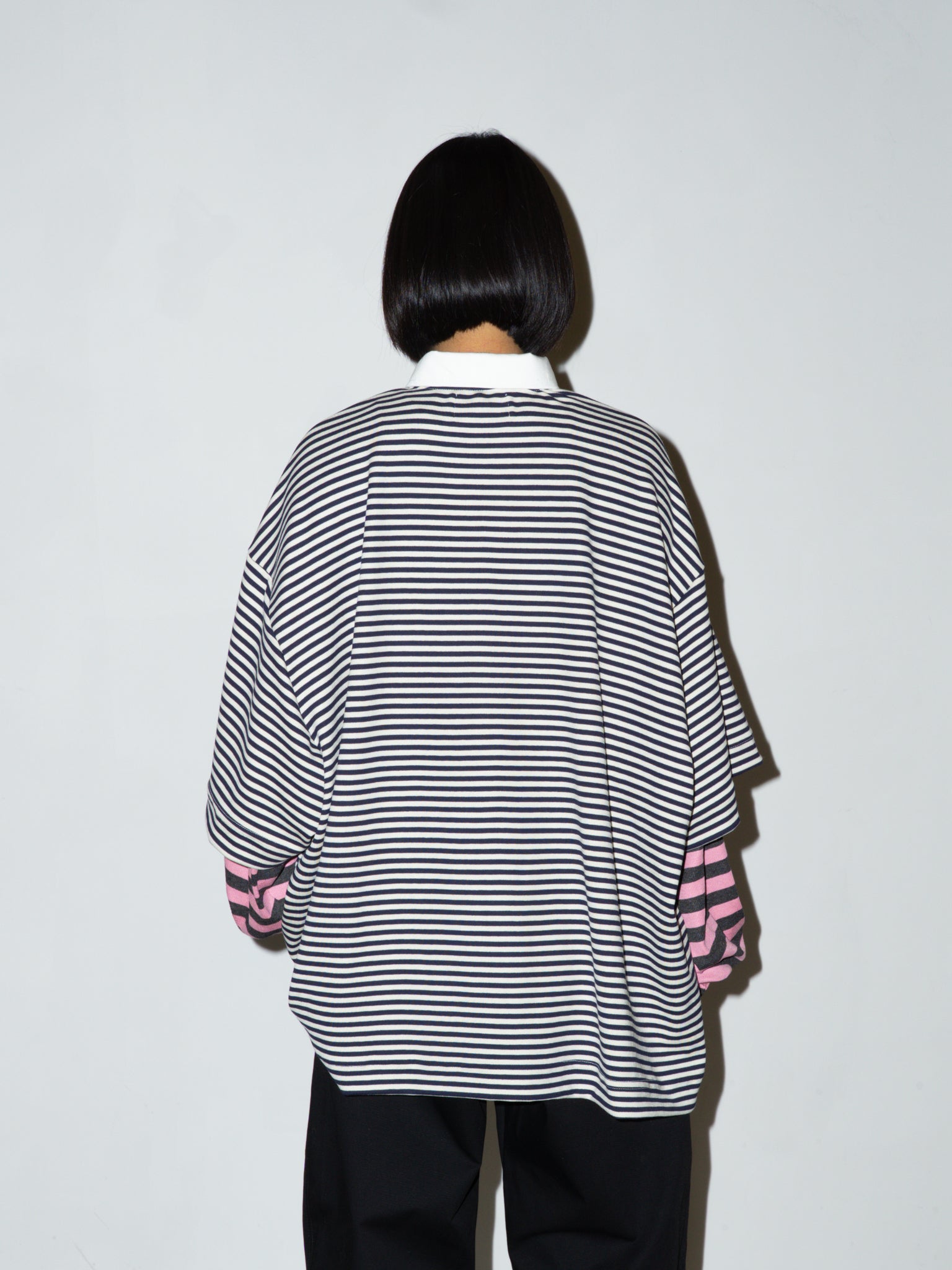 REFEREE POLO IN NAVY/LIGHT PINK
