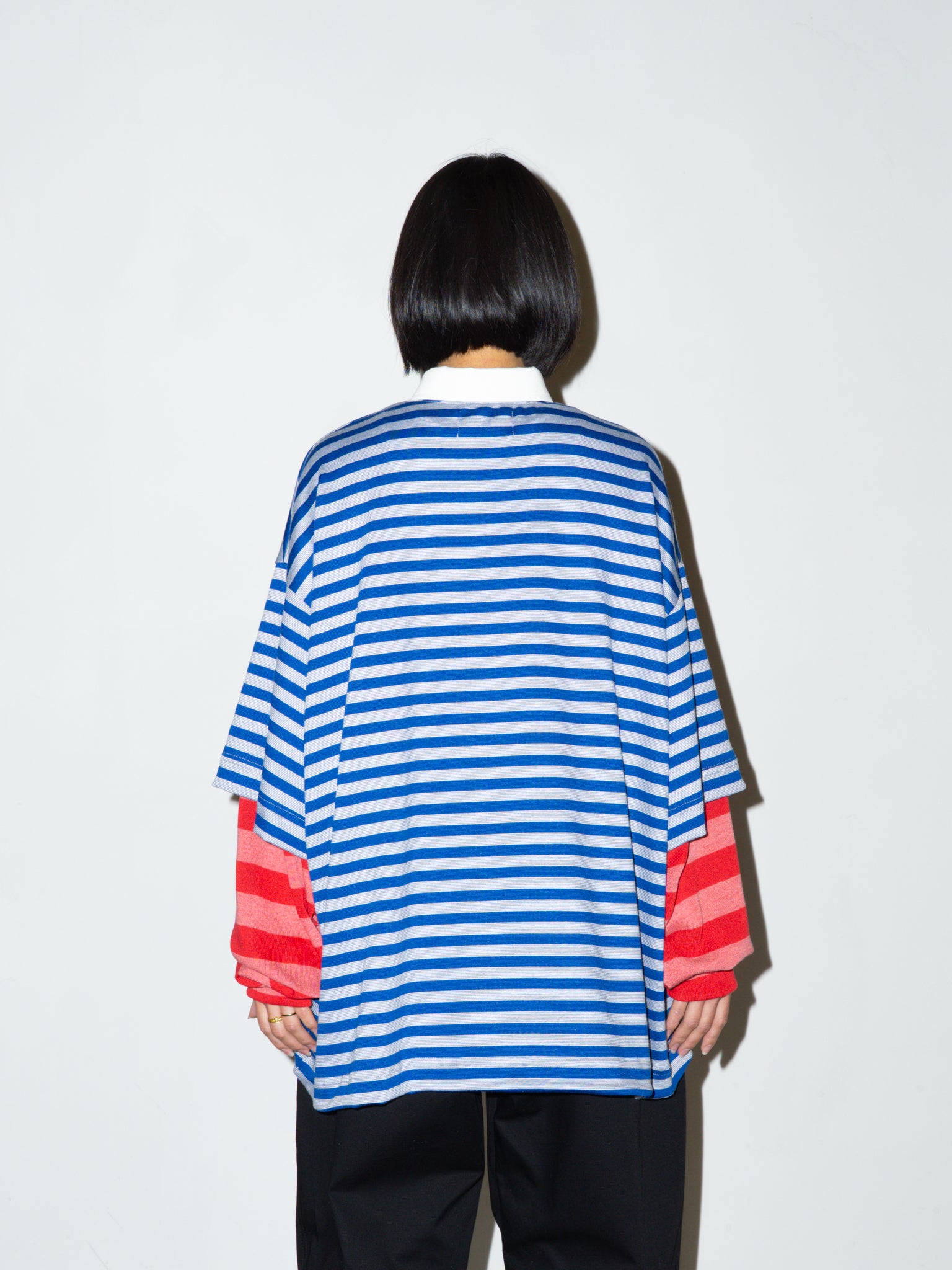 REFEREE POLO IN BLUE/HOT PINK