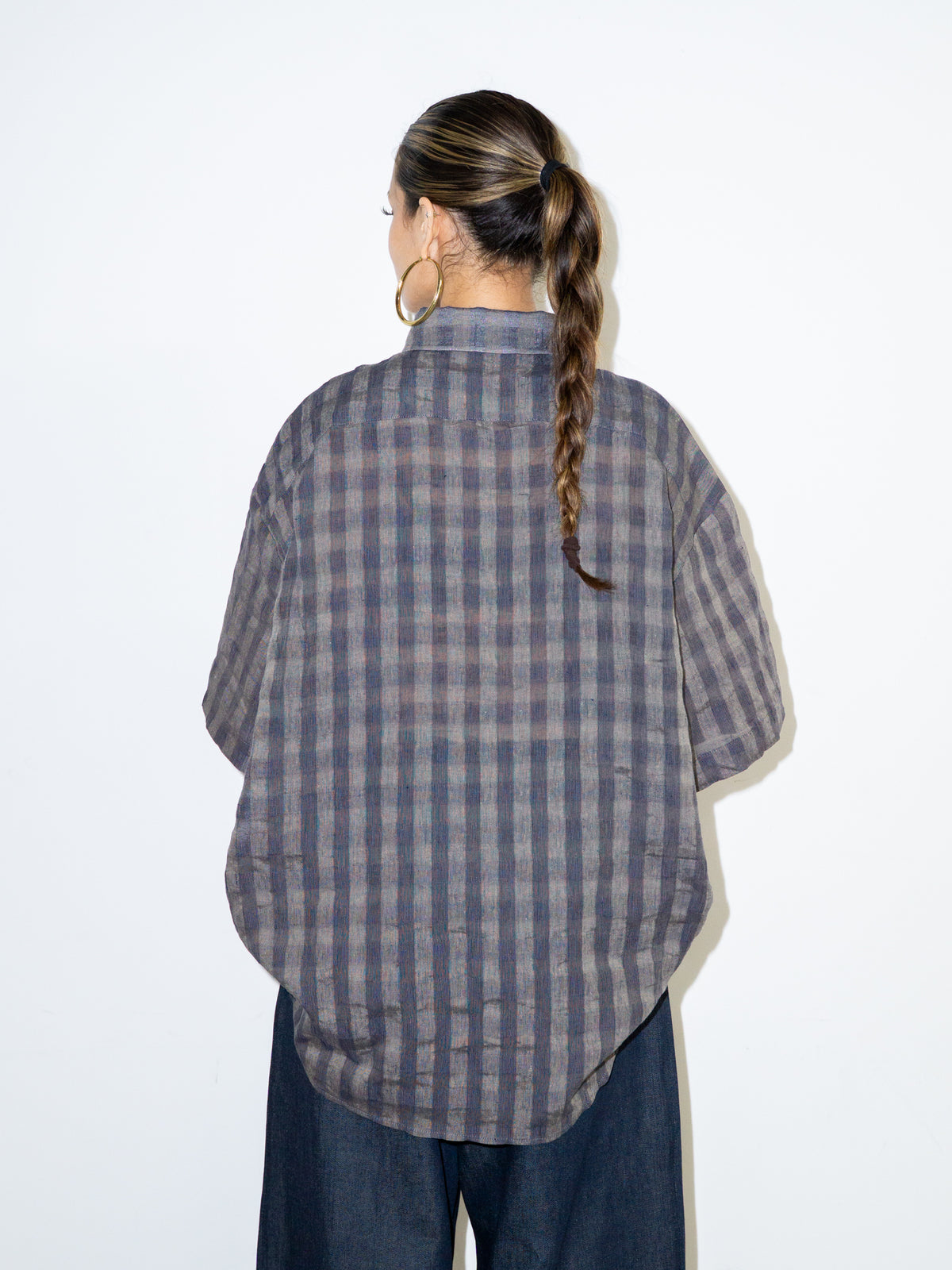WORK SHIRT IN BLUE STRIPE LINEN