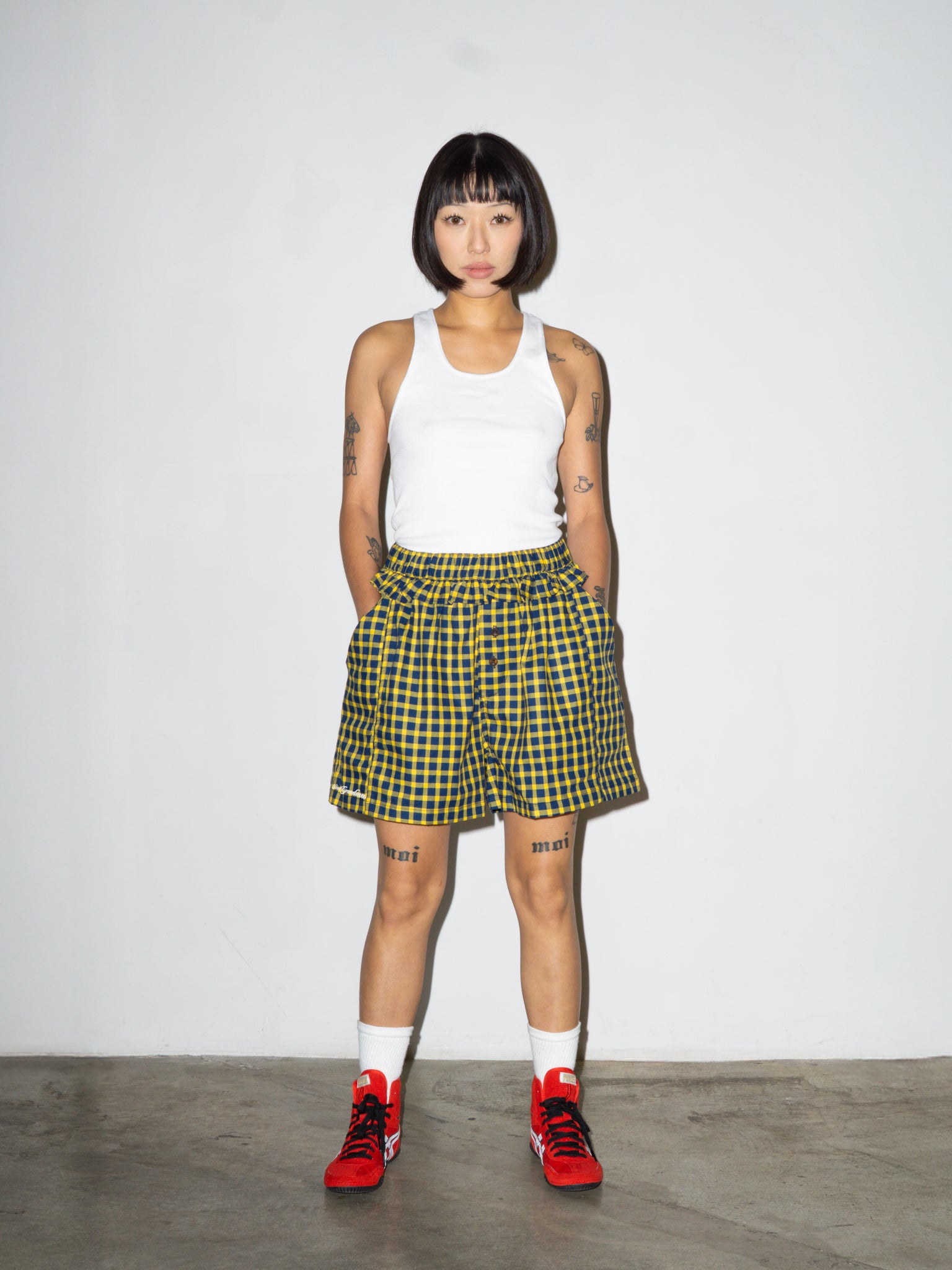 PANTY SHORT IN BLUE/YELLOW