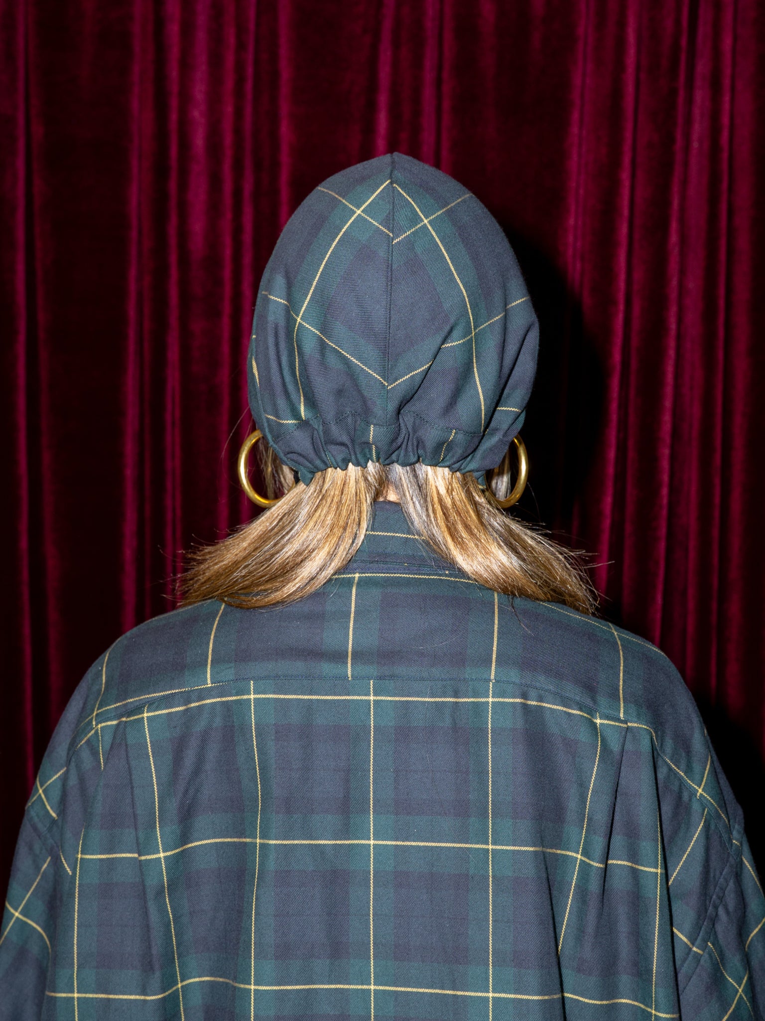 BONNET IN GREEN PLAID