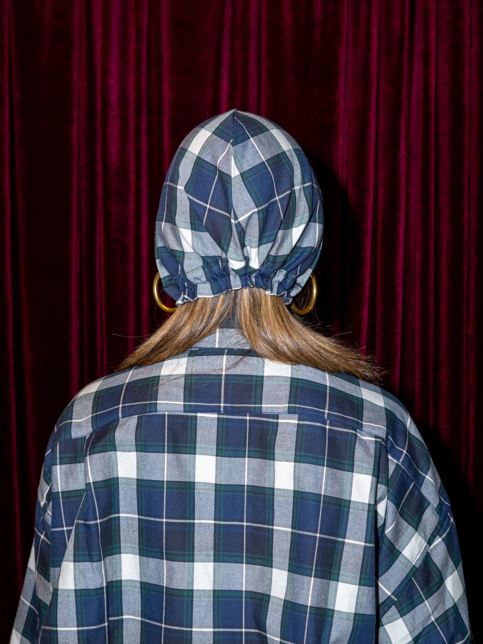 BONNET IN BLUE PLAID