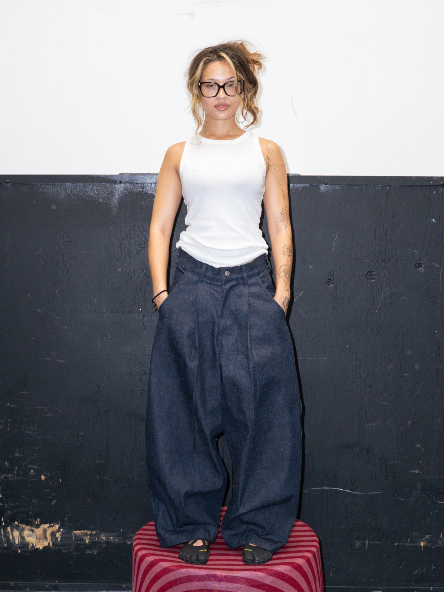 SUPER WIDE PANTS IN RAW JAPANESE DENIM
