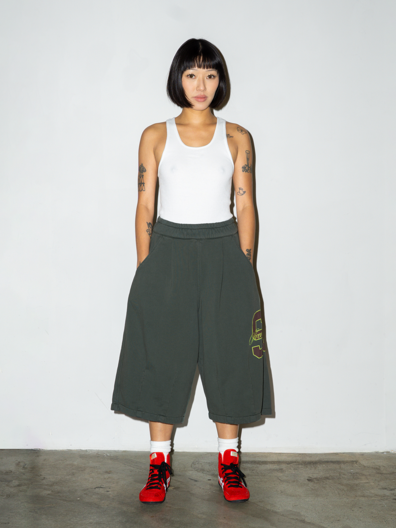 VINTAGE WASH SWEAT SHANTS IN GREEN
