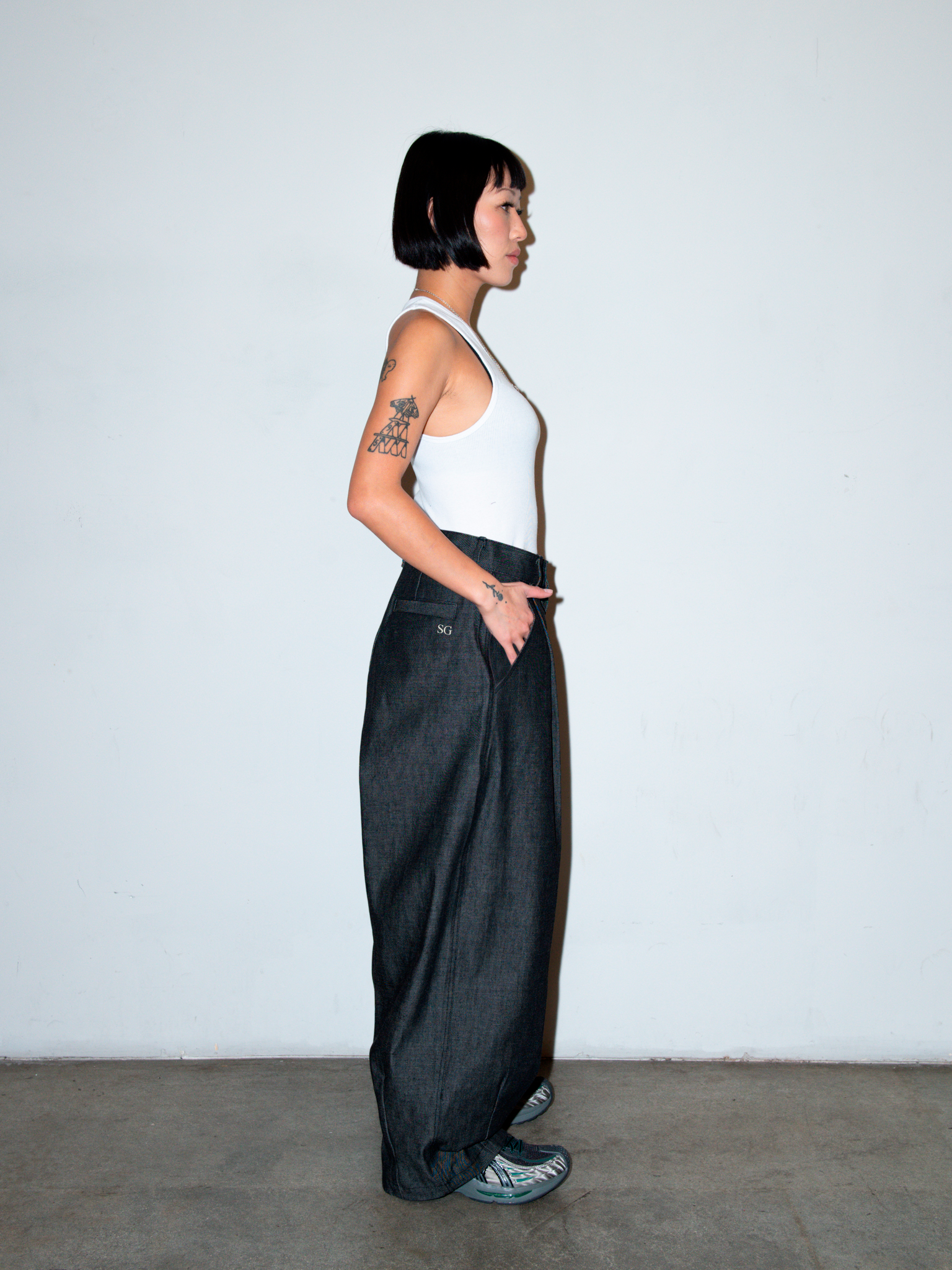 SUPER WIDE PANTS IN RAW DENIM
