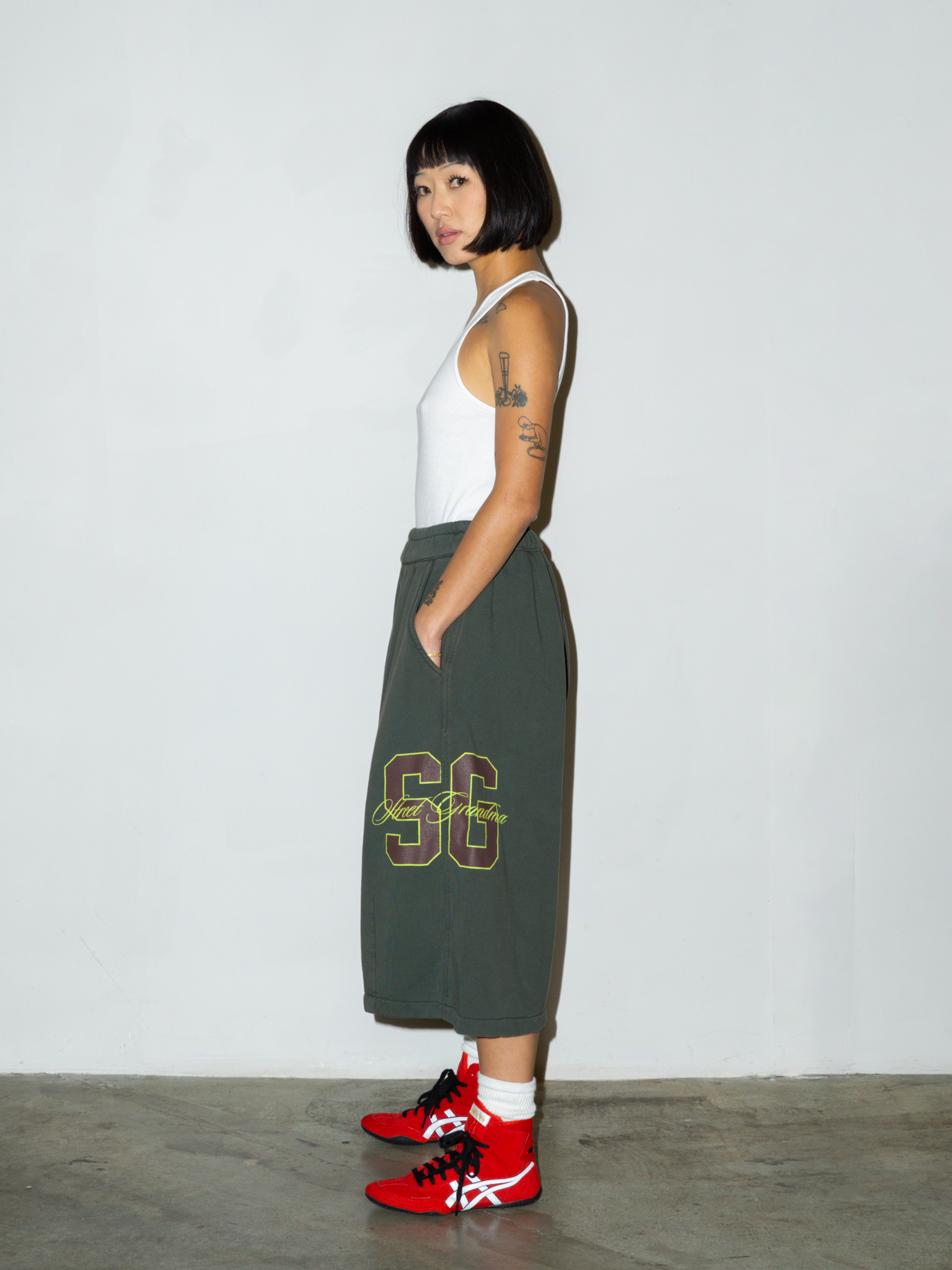 VINTAGE WASH SWEAT SHANTS IN GREEN