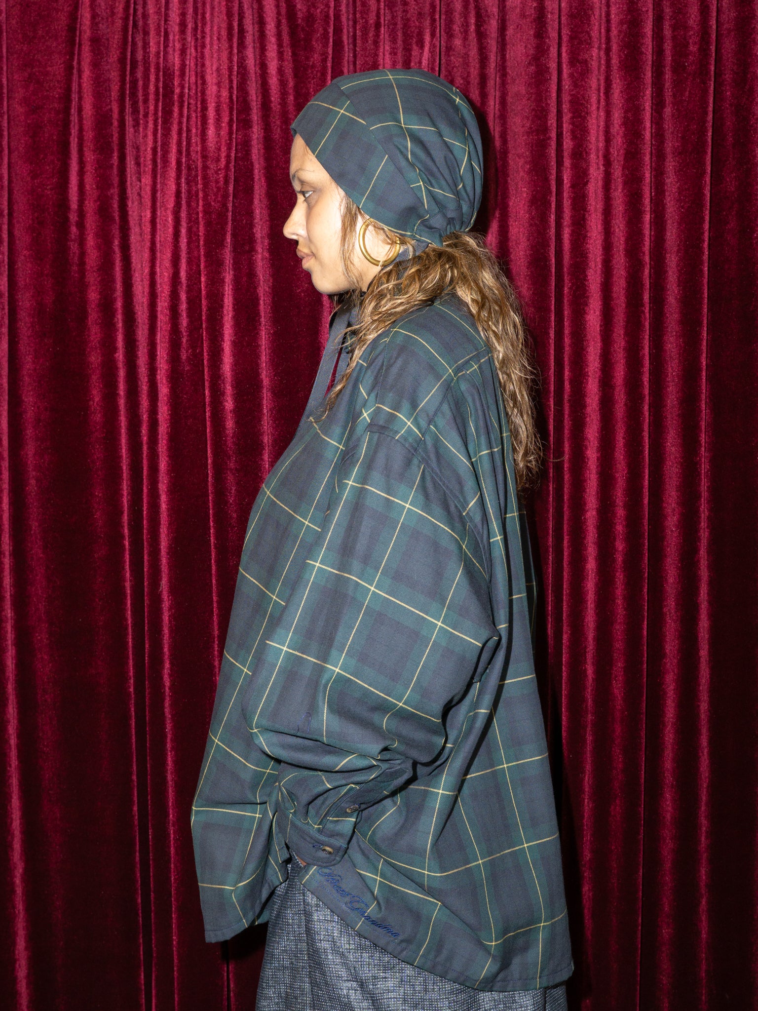 LIBRARIAN SHIRT IN GREEN PLAID